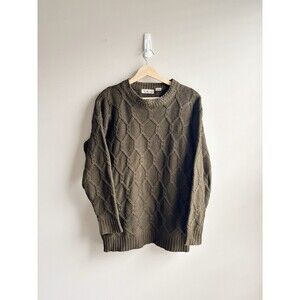 Talbots 100% Silk Olive Green Knit Sweater Size Large